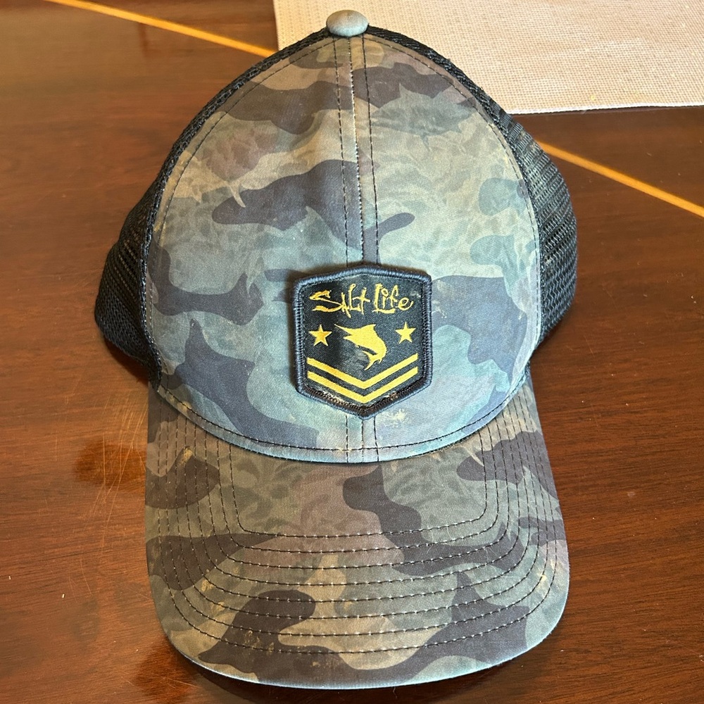 Salt Life Camouflage Trucker Cap with Black Mesh